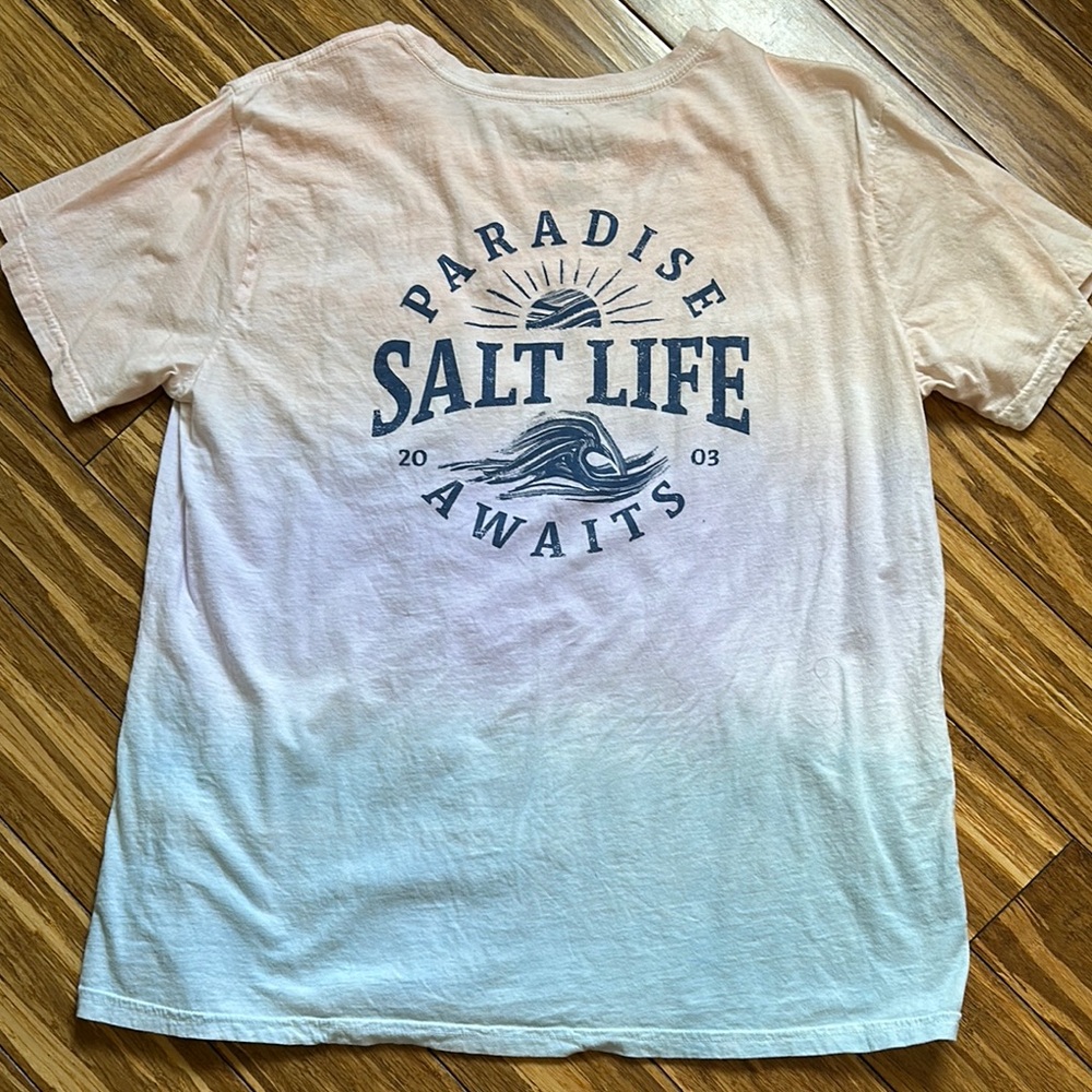 Salt Life Gradient Short Sleeve Tee - Peach and Blue - Picture 4 of 4